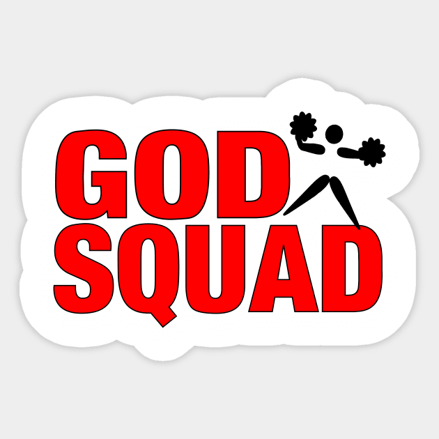 GOD SQUAD - Cheerleader Red Sticker by Stealth Grind